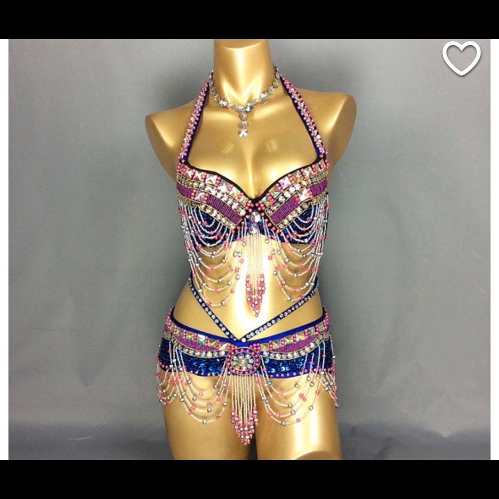 Hand Made Belly Dance Carnival Samba Costume