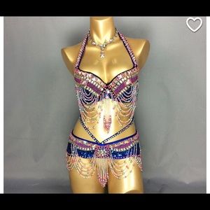 Hand Made Belly Dance Carnival Samba Costume