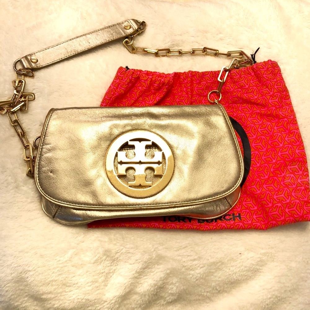 Tory Burch Amanda Crossbody Clutch in Gold