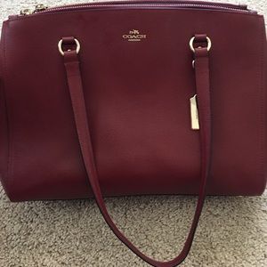Beautiful maroon leather Coach handbag