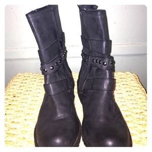 Black combat boots