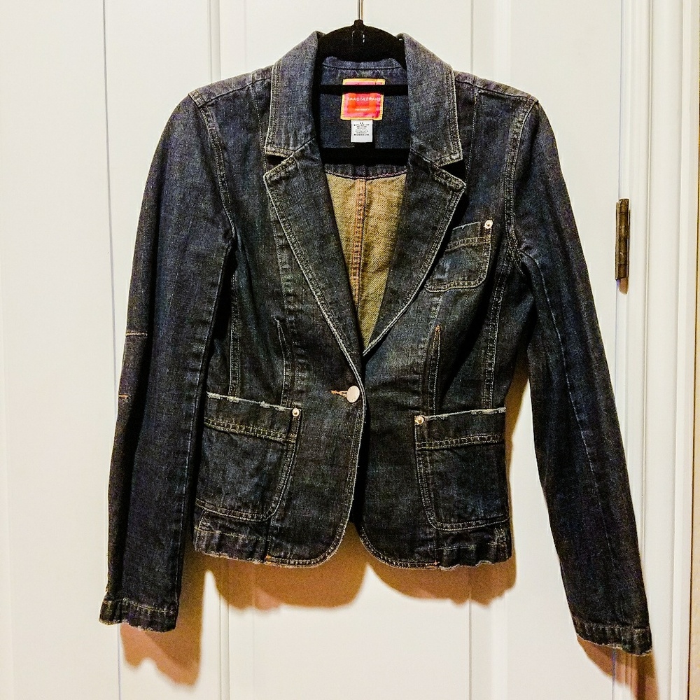 Isaac Mizrahi Rinse Denim Jacket Blazer