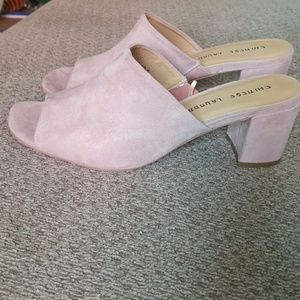 Chinese Laundry rose suede Sammy Slide size 9.5