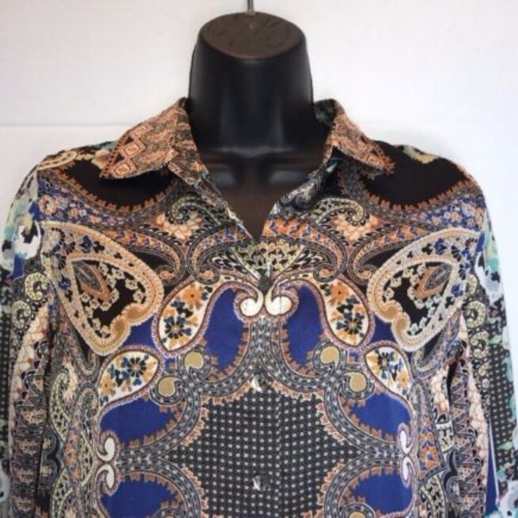 Max Volmary Diamonds and Pearls Paisley BLOUSE - Picture 2 of 8