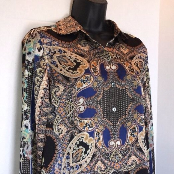 Max Volmary Diamonds and Pearls Paisley BLOUSE - Picture 3 of 8