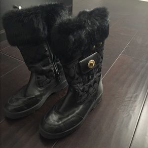 Coach black winter boots