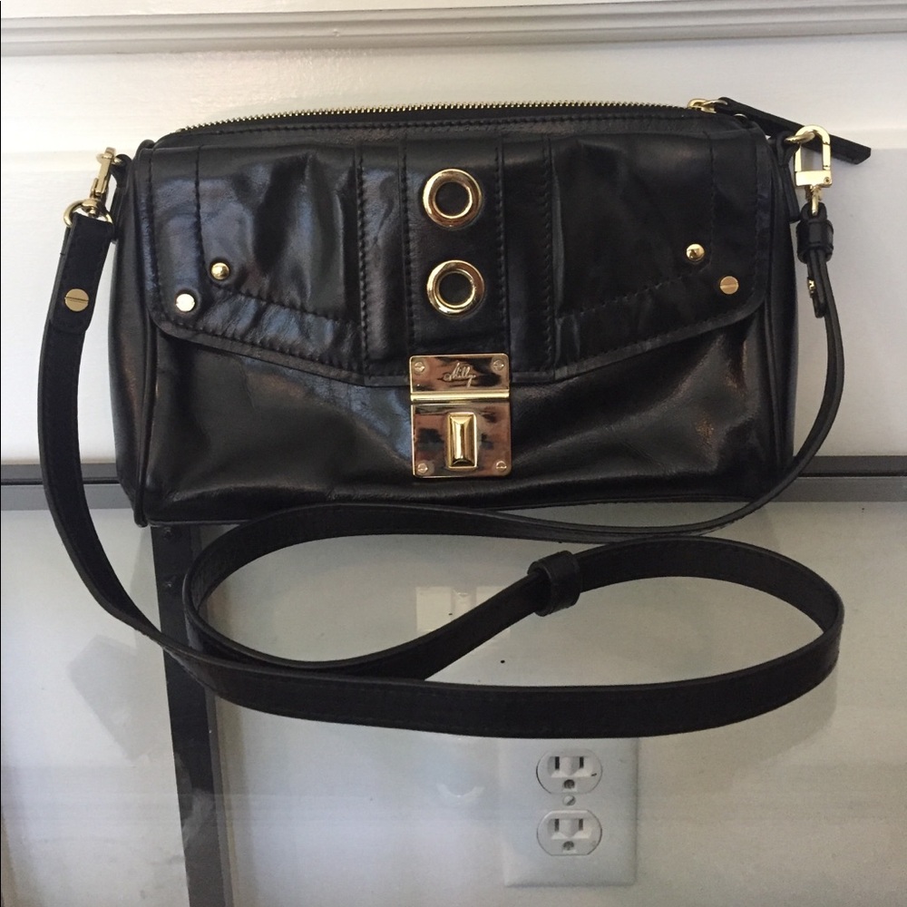 Milley Black Leather Crossbody