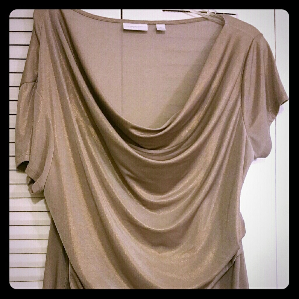 Gold loose neck top