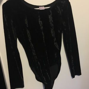 Black velvet bodysuit