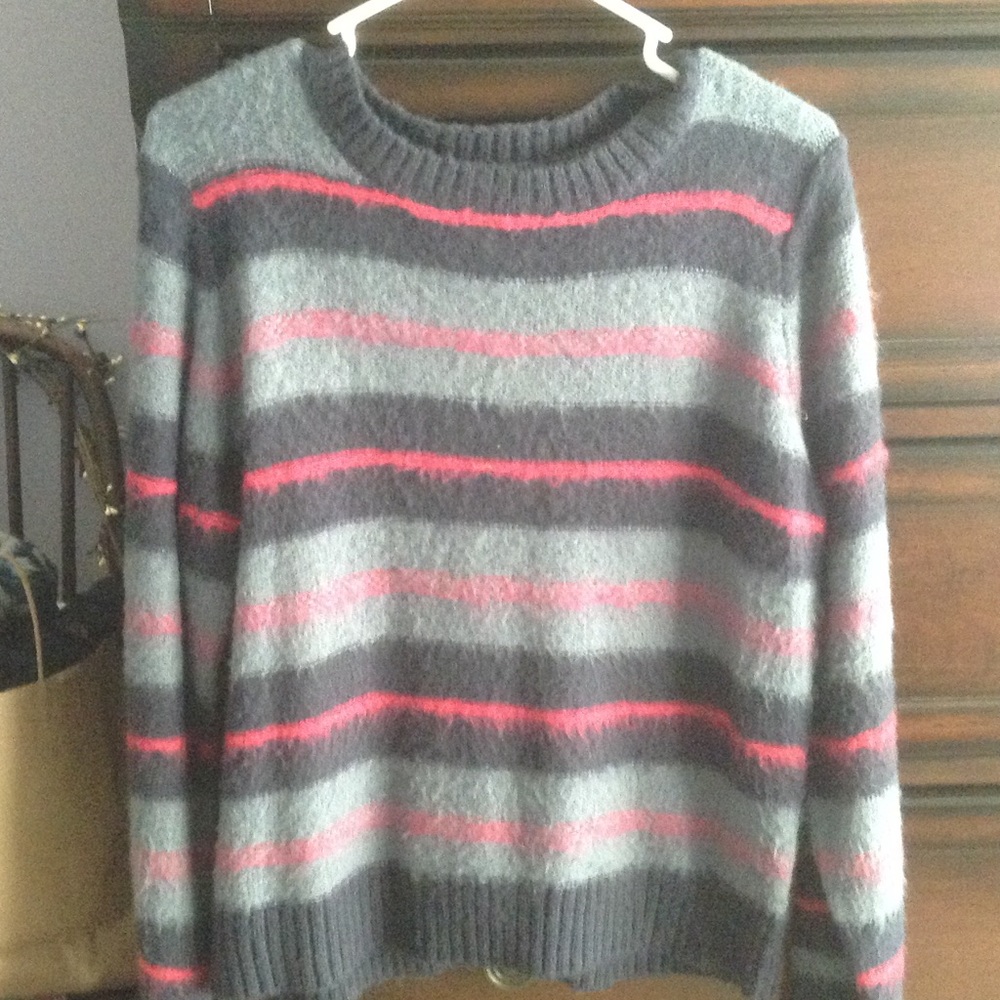 Blue and pink striped sweater