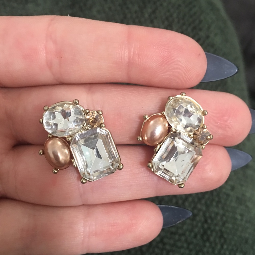 Pearl and Stone Statement Earrings