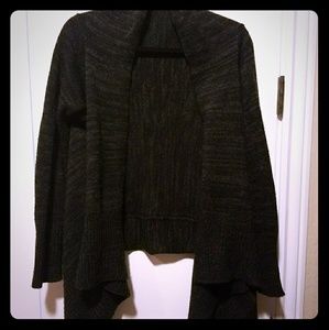 Charcoal knit waterfall cardigan