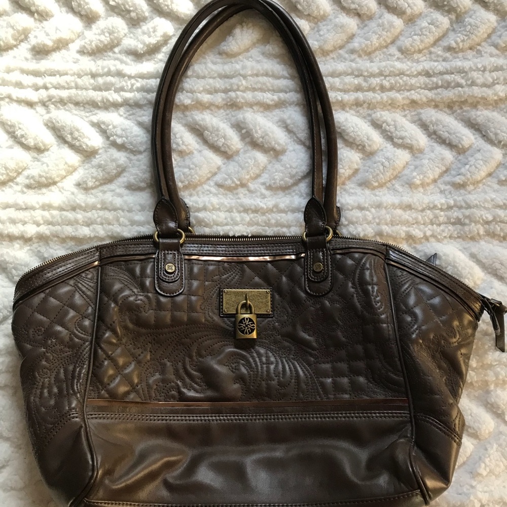 Vera wang brown tote purse large!