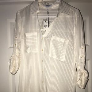 Women’s white sheer shirt