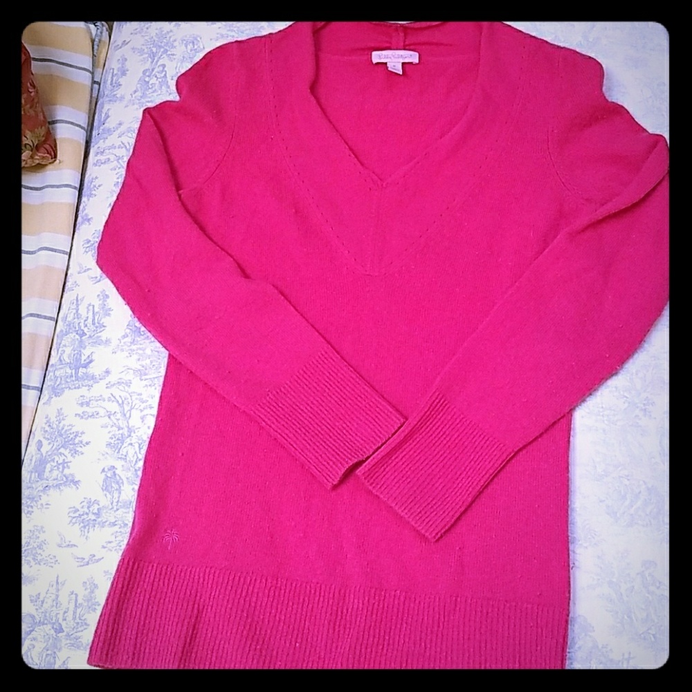 Hot pink cashmere sweater
