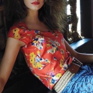 Anthropologie edme & esyllte silk floral top Anthropologie edme & esyllte silk floral top