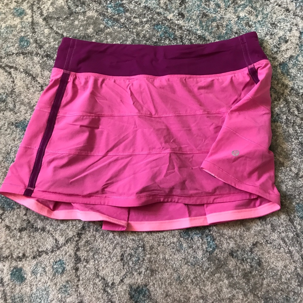 Pink lululemon pace setter skirt size 8
