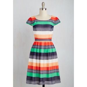 Modcloth Made for Each Color Dress Stripes, Size M