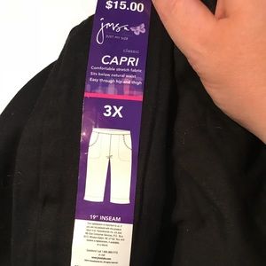 Just My Size Black Capri Pant NWT 3x