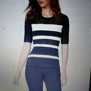 Bailey 44 Black White Lace Sweater