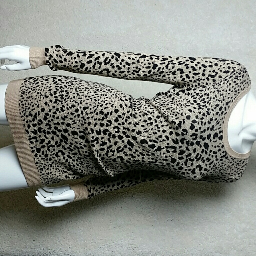 INC Leopard Sweater Mini Dress