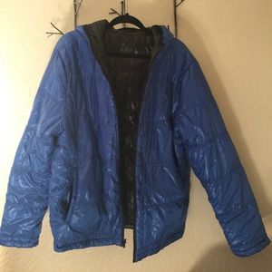 Reversible Black & Blue Bubble Jacket