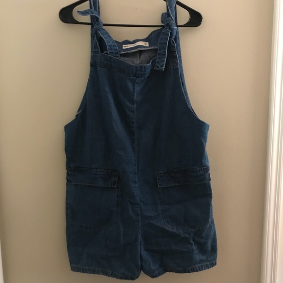 shoulder tie overall shorts