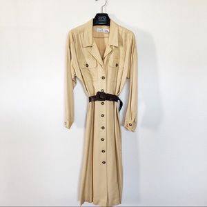 LIZ CLAIBORNE yellow  safari dress w. belt size 10