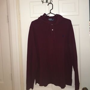 Long sleeve Ralph Lauren Polo shirt with hood