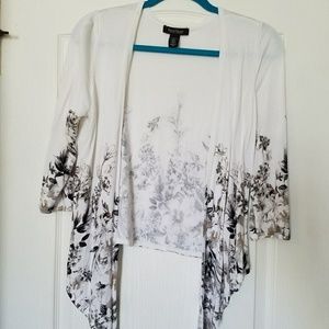 White house black market Large floral cardigan