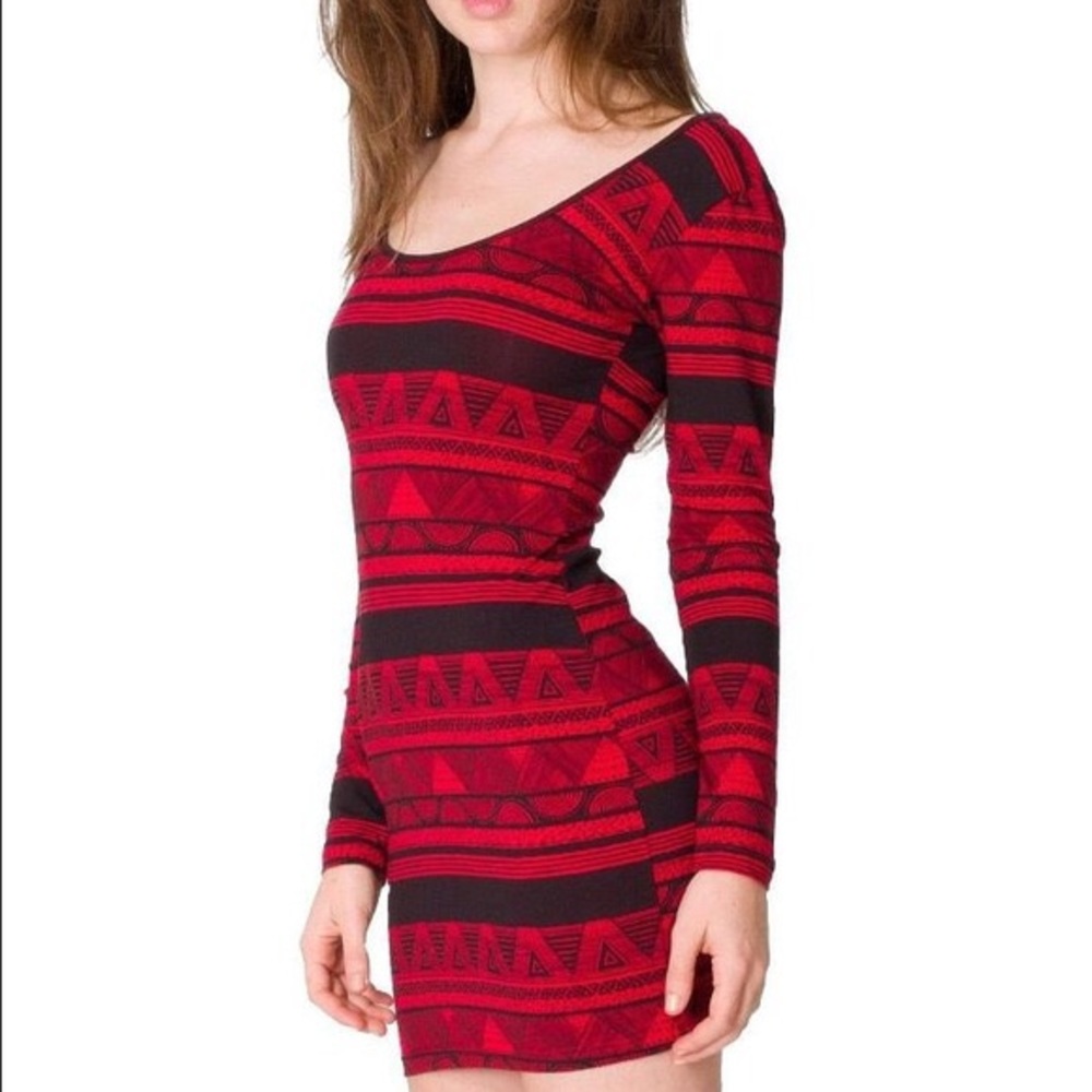 American Apparel Red Tribal Dress