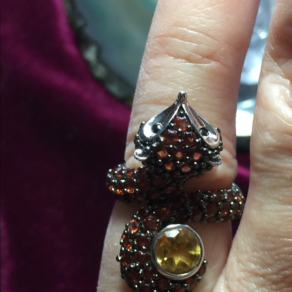 5⭐️. RARE GEMSTONES COVER THIS WONDERFUL FOX RING - Picture 4 of 8