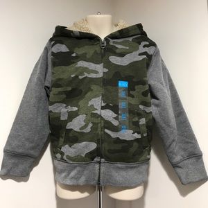 Boys XS (4) Hooded LS Camo Jacket