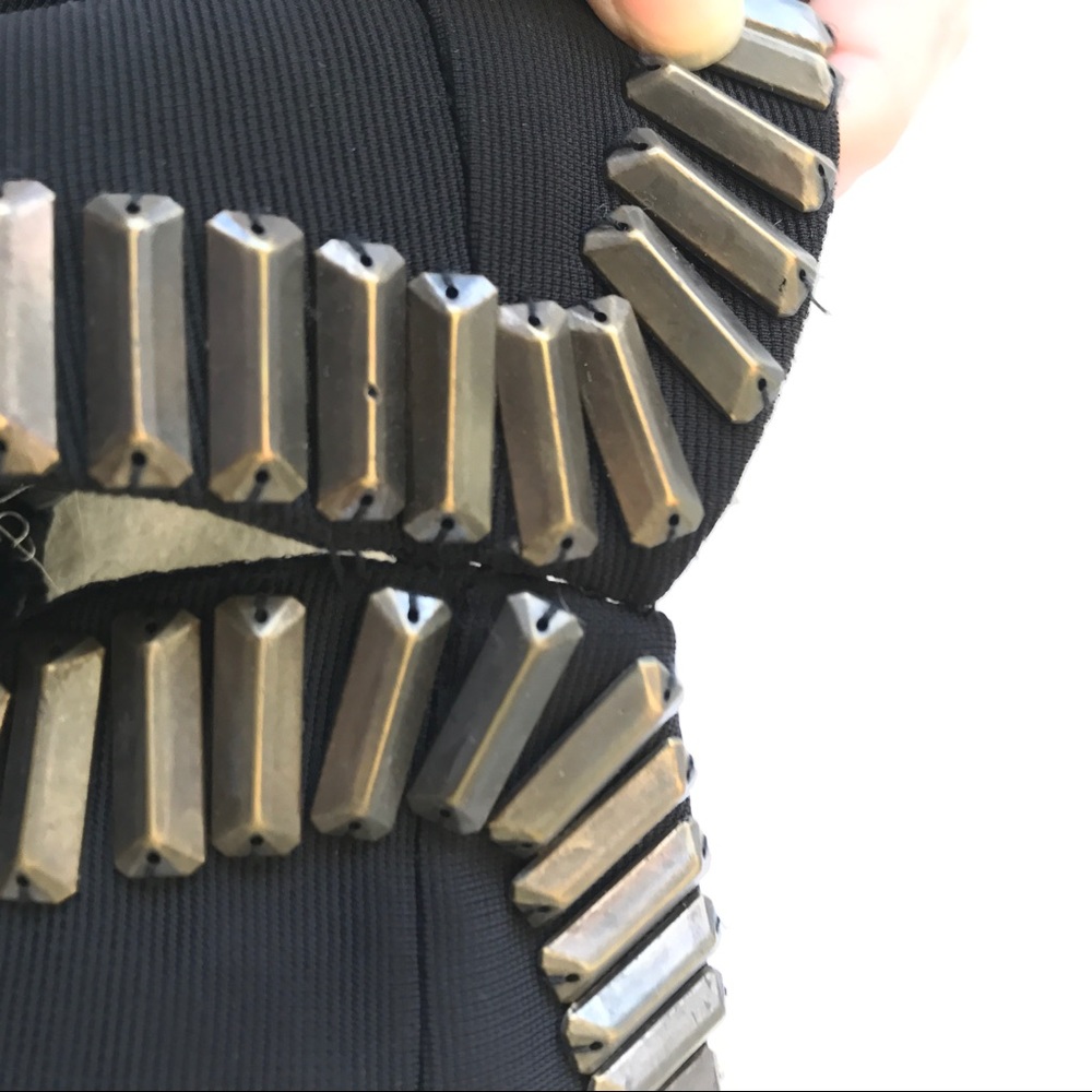 Black Mini Dress with Embellishments - Picture 3 of 4