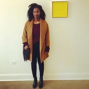 Tan Wool Blend Coat W/Belt