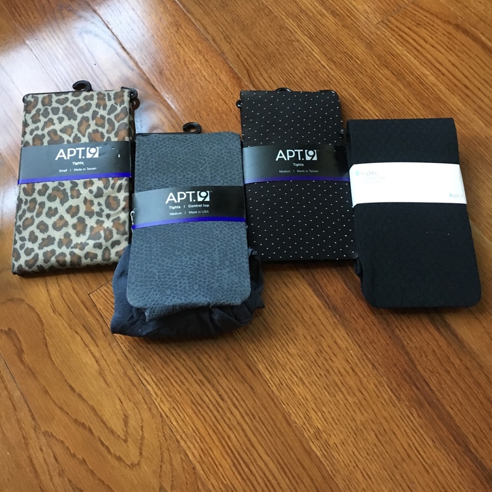 NWT 4 Pairs Apt. 9 Tights - SMALL