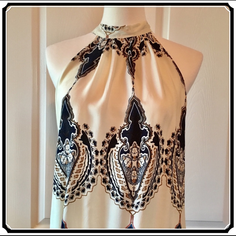 ✖️SOLD Boho Halter Mini Dress 🌻Small Medium Beach - Picture 3 of 6