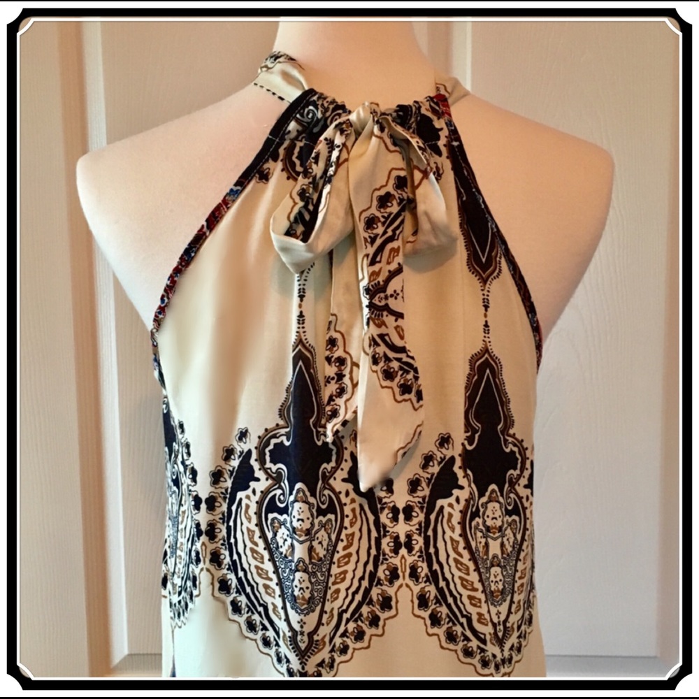 ✖️SOLD Boho Halter Mini Dress 🌻Small Medium Beach - Picture 4 of 6