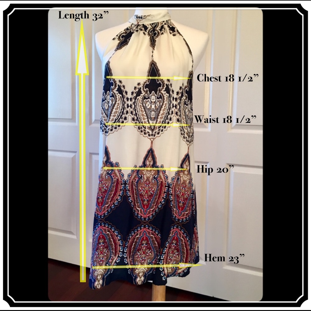 ✖️SOLD Boho Halter Mini Dress 🌻Small Medium Beach - Picture 5 of 6
