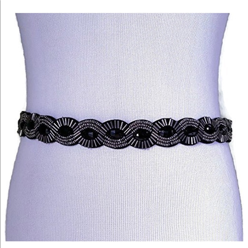 style & co. scalloped beaded stretch belt