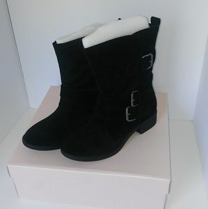 JustFab Black Suede Booties Size 7 JustFab Black Suede Booties Size 7