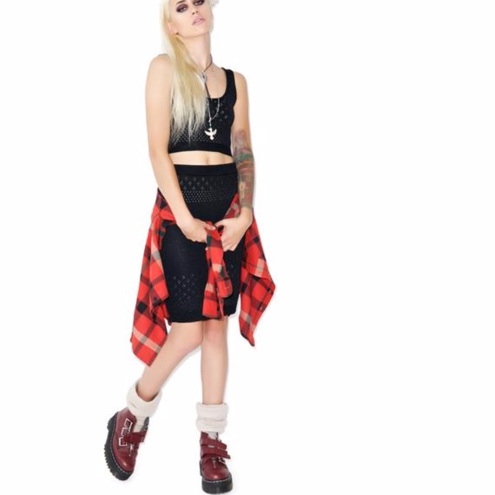 For Love & Lemons Soul Pencil Skirt in Black Large