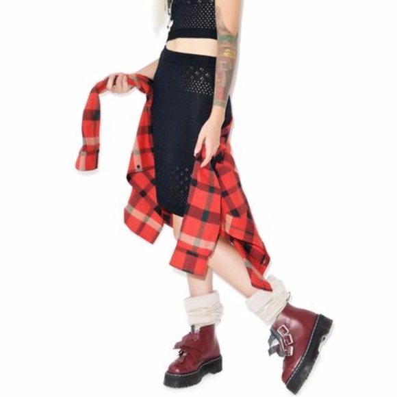 For Love & Lemons Soul Pencil Skirt in Black Large - Picture 5 of 8