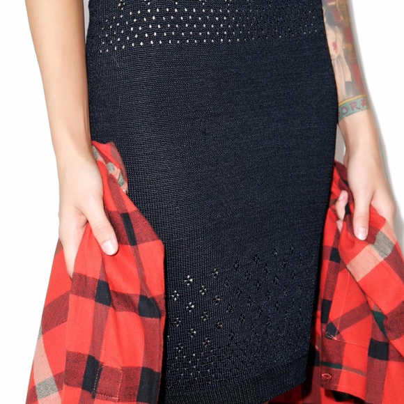 For Love & Lemons Soul Pencil Skirt in Black Large - Picture 3 of 8