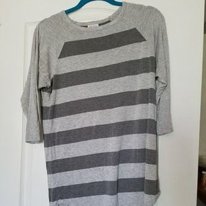 Lula Roe Med Randy gray stripes