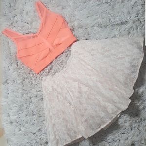 WOW Couture Orange Mesh Crop Top