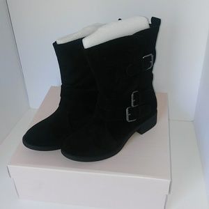 JustFab Black Suede Booties Size 9 JustFab Black Suede Booties Size 9