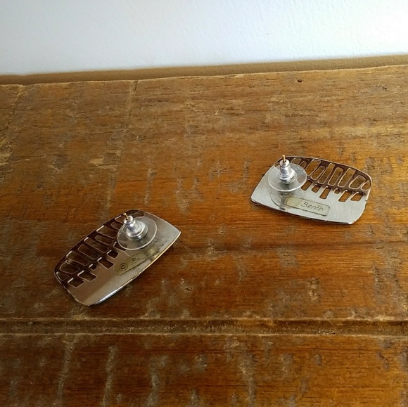 VTG Signed Edgar Berebi Enameled Earrings - Picture 2 of 2