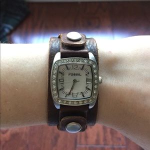 Leather Fossil Watch