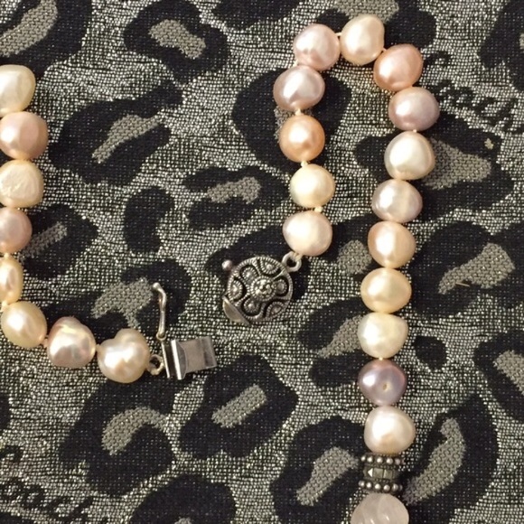Estate Set Sterling Pearl Necklace & Bracelet - Picture 8 of 8